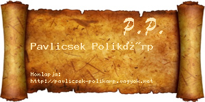 Pavlicsek Polikárp névjegykártya